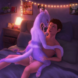 anatomically_correct anatomically_correct_genitalia anatomically_correct_vulva animal_genitalia balls bed bed_sheet bedding bedroom bestiality bodily_fluids book brown_eyes brown_hair clock cowgirl_position cum digital_clock drawer duo electronics erection eye_contact face_to_face female female_on_top female_penetrated feral from_front_position fur furniture genital_fluids genitals hair human_on_feral interspecies lamp looking_at_another male male/female male_penetrating male_penetrating_female nightstand nude on_bed on_bottom on_top painting_(object) paws penetration penile penile_penetration penis penis_in_vagina plant plant_pot pokephilia portrait_(object) potted_plant purple_body purple_fur red_eyes romantic romantic_couple saliva saliva_string sex smile sweat sweatdrop tail tongue vaginal vaginal_penetration vulva vm94 nintendo pokemon generation_5_pokemon human humanoid mammal mienshao pokemon_(species) 1:1 absurd_res digital_media_(artwork) hi_res story story_in_description