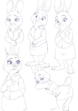 anthro biped blush bottomwear butt claws clothed clothed_anthro clothed_female clothing feet female female_anthro fingers front_view fully_clothed fully_clothed_anthro fully_clothed_female fur looking_at_viewer mature_anthro mature_female simple_background smile solo standing tail toes topwear aruurara disney zootopia bonnie_hopps lagomorph leporid mammal rabbit 2026 absurd_res digital_drawing_(artwork) digital_media_(artwork) hi_res monochrome
