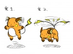 ambiguous_gender brown_body brown_fur dot_eyes featureless_limbs feral flying fur gloves_(marking) helicopter_tail leg_markings lightning_bolt markings motion_lines nude orange_body orange_fur simple_background socks_(marking) solo tail toony white_background white_body white_fur saitama-ken nintendo pokemon generation_1_pokemon mammal pokemon_(species) raichu rodent 4:3 low_res