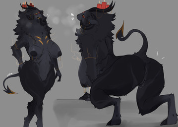 3_eyes 4_horns anthro anus bent_over biped black_body black_fur black_nipples black_tongue bodily_fluids breasts breath butt candle ear_piercing ear_ring female fur genital_fluids genitals grey_background grey_body grey_fur hooves horn long_tongue multi_eye multi_horn neck_tuft nipple_piercing nipples piercing presenting presenting_hindquarters quadrilateral_nipple_piercing red_eyes ring_piercing simple_background solo spade_tail tail tongue tongue_out tuft vaginal_fluids vulva wide_hips lvlirror bovid caprine caprine_demon demon goat_demon mammal 2022 digital_media_(artwork) hi_res
