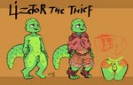 4_toes 5_fingers animal_genitalia anthro anus backsack balls butt claws clothed clothing feet fingers genitals green_balls green_perineum green_sheath horn male non-mammal_balls nude penis perineum sheath smile solo text toes dumliz lizetor kobold reptile scalie english_text hi_res