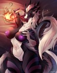 anthro breasts female genitals holding_breast nipples nude pussy solo tail tail_tuft thick_thighs tuft wide_hips bunnywhiskerz mythology dragon mythological_creature mythological_scalie scalie 2023 hi_res tagme