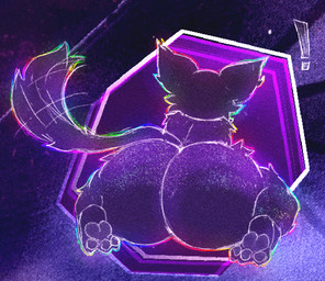 anthro big_butt butt butt_focus curvy_figure detailed_background feet fluffy fluffy_tail huge_butt long_tail male multicolored_line_art multicolored_outline nude outline pawpads presenting presenting_hindquarters rainbow_outline solo tail thick_thighs white_line_art asva_xd chroma_(asva_xd) colored_line_art