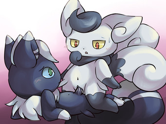 3_fingers anthro big_head black_body black_fur black_hair black_nose black_skin blue_body blue_eyes blue_fur blue_vulva blush bodily_fluids cowgirl_position cum cum_in_vagina cum_inside cum_on_penis d: duo erection feet female female_on_top female_penetrated fingers from_front_position fur genital_fluids genitals glistening green_eyes hair intraspecies looking_down looking_up lying male male/female male_on_bottom male_penetrating male_penetrating_female navel nude on_back on_bottom on_top open_mouth orange_eyes orgasm penetration penile penile_penetration penis penis_in_vagina pink_background sex shadow simple_background straddling sweat vaginal vaginal_penetration vulva white_background white_body white_fur yellow_eyes birdiemon nintendo pokemon felid generation_6_pokemon mammal meowstic meowstic_(female) meowstic_(male) pokemon_(species) 4:3