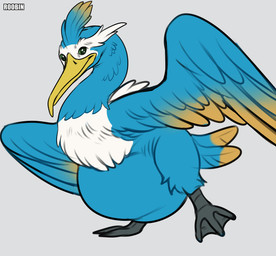 ambiguous_gender ambiguous_prey avian_feet beak blue_body facial_markings feathered_crest feathered_wings feathers feet feral feral_pred green_eyes head_crest head_markings male male_pred markings mask_(marking) membrane_(anatomy) same_size_vore tail tail_feathers toes vore webbed_feet white_markings wings yellow_markings roobin nintendo pokemon fan_character thunk_(gyro) avian cramorant generation_8_pokemon pokemon_(species) absurd_res hi_res