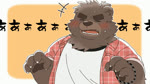 abstract_background blush clothing eyes_closed kemono male obese obese_male overweight overweight_male solo text hinami shiro_to_kuro bear brown_bear grizzly_bear mammal ursine 16:9 2018 2d_animation animated japanese_text loop no_sound short_playtime webm widescreen