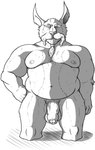 anthro balls beard beard_ring belly big_balls big_belly big_ears big_legs big_muscles big_nose big_penis body_hair eyebrows facial_hair fluffy_ears foreskin fur genitals goatee hairy_balls half-erect hot_spring humanoid_pointy_ears looking_at_viewer male moobs musclegut muscular muscular_anthro muscular_male mustache nipples partially_submerged pecs penis penis_base solo standing standing_in_water thick_eyebrows thick_thighs vein veiny_penis water byakkotig blizzard_entertainment dota valve warcraft mangix_the_brewmaster ailurid mammal red_panda black_and_white hi_res monochrome