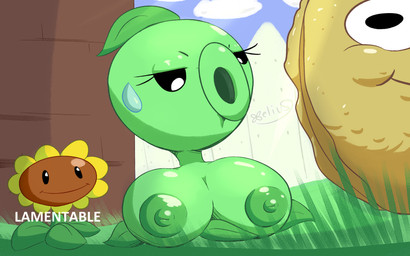 ambiguous_gender areola big_breasts black_eyes black_sclera blue_sky bodily_fluids breasts brown_face building busty_fauna cloud eyelashes female fence flower grass green_areola green_body green_hair green_nipples group hair house leaf leaf_hair nipples not_furry outside petals plant plant_hair pseudo_hair siphon_(anatomy) sky smile sweat sweatdrop tan_body text trio white_eyes yellow_petals xelius electronic_arts plants_vs._zombies popcap_games elemental_creature flora_fauna flower_creature peashooter_(pvz) sunflower_(pvz) sunflower_creature wall-nut 16:10 2024 absurd_res cel_shading colored digital_media_(artwork) english_text hi_res shaded signature widescreen