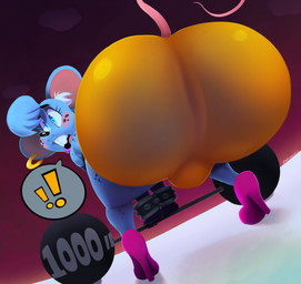 anthro barbell big_butt biped blue_eyes blush bubble_butt bulge butt clothed clothing crossdressing crouching ear_piercing ear_ring exercise femboy footwear high_heels lipstick makeup male piercing presenting ring_piercing shoes solo thick_thighs tight_clothing weightlifting wide_eyed workout vimhomeless muscle_mouse house_mouse mammal mouse murid murine rodent absurd_res digital_media_(artwork) hi_res