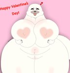 anthro areola big_breasts breasts female genitals happy heart_areola heart_symbol holding_breast holidays huge_breasts huge_thighs navel nipples obese open_mouth overweight plump_labia pussy solo tail thick_thighs white_body void_dew valentine's_day aurora_(void_dew) harp_seal mammal marine pinniped seal 2024 hi_res portrait three-quarter_portrait