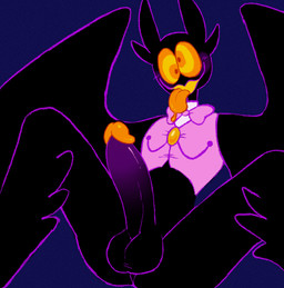 anthro balls black_body black_feathers black_wings clothed clothing feathers genitals male orange_tongue partially_clothed solo spread_legs spreading tongue tongue_out wings unknown_artist barnaby_(billie_bust_up) avian