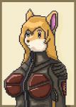 big_breasts breasts canid canine canis clothed clothing digital_media_(artwork) domestic_dog dot_eyes duty_(faction) female fur hair long_hair looking_at_viewer low_res mammal natascha_dumayev_(character) pixel_(artwork) s.t.a.l.k.e.r. shiba_inu solo spitz stranga_(artist) white_body white_fur yellow_body yellow_fur
