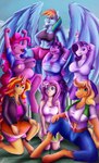 accessory anthro arms_above_head big_breasts breasts clothed clothing disappointed female group hooves horn kneeling looking_aside looking_at_viewer pasties pose smile smiling_at_viewer transformation under_boob unguligrade wings james_corck equestria_girls friendship_is_magic hasbro my_little_pony mythology applejack_(eg) applejack_(mlp) fluttershy_(eg) fluttershy_(mlp) mane_six_(mlp) pinkie_pie_(eg) pinkie_pie_(mlp) rainbow_dash_(eg) rainbow_dash_(mlp) rarity_(eg) rarity_(mlp) sunset_shimmer_(eg) twilight_sparkle_(eg) twilight_sparkle_(mlp) earth_pony equid equine horse human mammal mythological_creature mythological_equine pegasus pony unicorn absurd_res hi_res