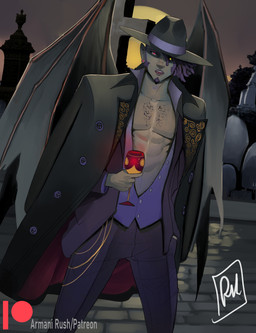 abs clothing fangs male suit teeth armani_rush rushics animal_humanoid humanoid vampire digital_drawing_(artwork) digital_media_(artwork) hi_res