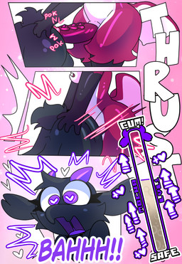 anal anal_penetration anthro chest_tuft erection foreskin fur genitals hair heart_eyes heart_symbol hooves horizontal_pupils male male/male membrane_(anatomy) membranous_wings multicolored_body penetration penile penile_penetration penis penis_in_ass pink_body pink_fur pink_hair pupils purple_eyes tail text tuft white_body white_fur wings halfpricesouls julius_(halfpricesouls) mocha_(halfpricesouls) bovid caprine demon mammal sheep succubus absurd_res comic english_text hi_res