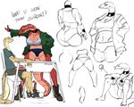 anthro big_breasts big_butt bodily_fluids breasts bully butt duo female grip larger_female male male/female size_difference smaller_male sweat thick_thighs skwmt4 jay_scales leona_(skwmt4) blood_python python python_(genus) reptile scalie snake 5:4 hi_res