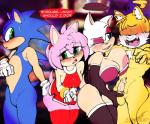amy_rose anthro anthro_on_anthro ball_fondling balls bat big_breasts black_clothing black_gloves black_handwear blue_body blue_fur blush breast_squish breasts canid canine clothing english_text erection eulipotyphlan eyes_closed female fondling fox fur genitals gloves goat-kun green_eyes group half-closed_eyes hand_on_butt handwear hedgehog humanoid_genitalia humanoid_penis inner_ear_fluff leotard looking_at_another male male/female mammal miles_prower mostly_nude multicolored_body multicolored_fur narrowed_eyes nipples nude one_breast_out one_eye_closed open_mouth penis pink_body pink_fur rouge_the_bat sega sex shy side_boob sonic_the_hedgehog sonic_the_hedgehog_(series) speech_bubble squish strapless_clothing strapless_leotard text tuft white_body white_clothing white_fur white_gloves white_handwear
