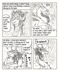 4:5 asian_mythology black_and_white claws comic comic_panel dialogue dragon duo east_asian_mythology eastern_dragon english_text european_mythology female feral hi_res horn line_art looking_at_another monochrome mythological_creature mythological_scalie mythology naya_(nuree_art) nuree_art reevah_(nuree_art) scalie sketch smile speech_bubble spikes surprise text western_dragon wings