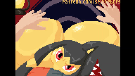 ambiguous/ambiguous ambiguous_gender angry bangs big_butt black_body black_skin butt butt_bongos butt_grab consistent_pov duo first_person_view gloves_(marking) hair_mouth hand_on_butt huge_butt humor hyper hyper_butt interspecies lamp lantern looking_at_viewer lying lying_on_ground markings music not_furry offscreen_character on_front on_ground pokephilia pseudo_hair red_eyes solo_focus synced_to_music yellow_body yellow_skin sound_warning spinneborg nintendo pokemon generation_3_pokemon human humanoid mammal mawile pokemon_(species) 2023 animated digital_media_(artwork) frame_by_frame hi_res pixel_(artwork) pixel_animation short_playtime sound video widescreen