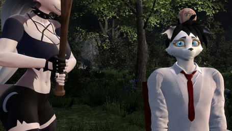 accessory anthro ball baseball baseball_bat bat_(object) black_hair blue_eyes clothed clothing duo female fur hair male mexico necktie shirt topwear white_body white_fur sfmex_studios ludexus_(modeler) warfaremachine_(modeler) hellaverse helluva_boss mythology loona_(helluva_boss) canid canid_demon canine canis demon hellhound mammal mythological_canine mythological_creature wolf 16:9 3d_(artwork) 3d_animation animated digital_media_(artwork) high_framerate meme short_playtime sound source_filmmaker_(artwork) video widescreen