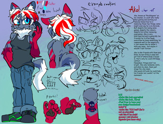 5_fingers :3 annoyed anthro arm_tattoo aroused_face big_eyes big_muscles black_clothing black_footwear black_nose black_pawpads black_shirt black_shoes black_tank_top black_topwear blep blue_bottomwear blue_clothing blue_eyes blue_jeans blue_pants blush bottomwear claws closed_smile clothed clothing color_swatch controller denim denim_bottomwear denim_clothing dipstick_ears dipstick_tail ear_markings electronics eye_through_hair eyebrow_through_hair eyebrows eyes_closed fangs finger_claws fingers footwear fully_clothed fur game_controller gloves_(marking) gradient_background grey_background grey_body grey_fur hair half-closed_eyes hand_in_pocket happy headgear headphones headset holding_controller holding_game_controller holding_object inner_ear_fluff jeans kemono long_hair looking_at_viewer male markings mouth_closed multicolored_body multicolored_ears multicolored_fur multicolored_hair muscular muscular_anthro muscular_male narrowed_eyes pants pawpads paws pecs pockets pupils red_body red_fur red_hair ruff shirt silly_face simple_background skull_tattoo smile solo standing stick_figure tail tail_markings tank_top tattoo teeth text tongue tongue_out topwear translucent translucent_hair tuft two_tone_hair white_body white_fur white_hair ikarapopsicle ako_(ikarapopsicle) canid canine canis mammal wolf 2025 cel_shading character_name digital_media_(artwork) english_text expression_sheet hi_res model_sheet multiple_images shaded