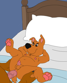 adult_on_young age_difference anal anal_penetration anal_tugging animal_genitalia animal_penis anthro anus balls bed canine_genitalia canine_penis erection furniture genitals leg_grab male male/male male_penetrated male_penetrating male_penetrating_male offscreen_male orifice_tugging penetration penis sex spread_legs spreading vein veiny_penis young young_anthro young_male unclejock hanna-barbera scooby-doo_(series) scrappy-doo canid canine canis domestic_dog great_dane humanoid mammal mastiff molosser 2026 hi_res