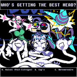 ahegao anthro backwards_baseball_cap backwards_hat baseball_cap blue_clothing blue_markings blue_shirt blue_topwear blush blushing_profusely bodily_fluids clothed clothed_sex clothing dress drooling faceless_character feet fellatio fellatio_from_feral female feral footwear fur gloves green_clothing green_dress group group_sex gynomorph gynomorph/female gynomorph/male handwear hat headgear headwear holding_head horn intersex intersex/female intersex/male kerchief leg_curl leg_markings looking_pleasured machine male male/female markings neck_tuft neckerchief neckwear open_mouth oral orgasm_face penile purple_body saliva sex shirt shoes sitting sneakers socks_(marking) speed_lines spread_legs spread_toes spreading toes topwear tuft white_body white_fur miner_mate_coffee deltarune european_mythology greek_mythology mythology undertale_(series) who's_getting_the_best_head? cap'n_(deltarune) clover_(deltarune) ralsei bovid caprine darkner goat humanoid hydra mammal robot werewerewire hi_res trans_(lore)
