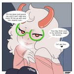 blush eyewear femboy flirting glasses horn looking_at_viewer male solo teasing teasing_viewer text inuyuru deltarune undertale_(series) ralsei bovid caprine goat mammal 1:1 2021 absurd_res digital_media_(artwork) english_text hi_res