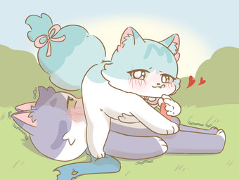 anal bodily_fluids cum cum_in_mouth cum_inside cunnilingus duo female genital_fluids heart_symbol lawn love male male/female masturbation oral oral_penetration penetration penile penile_penetration rimming sex sky vaginal liln love_for_my_cutie clark_(love_for_my_cutie) minty_(love_for_my_cutie) domestic_cat felid feline felis mammal hi_res