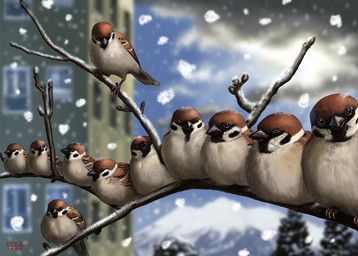 2012 ambiguous_gender avian bird branch building claws cloud depth_of_field eurasian_tree_sparrow eyes_closed feral group looking_at_viewer mountain on_branch outside perched scenery sky snow snowing sparrow taku tree window wings wood
Rating: Safe
Score: 13
User: AnacondaRifle
Date: February 25, 2012 2012 ambiguous_gender avian bird branch building claws cloud depth_of_field eurasian_tree_sparrow eyes_closed feral group looking_at_viewer mountain on_branch outside perched scenery sky snow snowing sparrow taku tree window wings wood
Rating: Safe
Score: 13
User: AnacondaRifle
Date: February 25, 2012