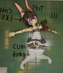 after_sex bodily_fluids chastity_cage chastity_device clothing cum cum_drip cum_in_mouth cum_inside dripping duo ejaculation genital_fluids harness humiliation legwear maid_uniform male male/male phallic_chastity_device robot_arm tears thigh_highs toilet uniform vrchat_model firephenix blender_cycles made_in_abyss vrchat lagomorph leporid mammal narehate rabbit 3d_(artwork) blender_(artwork) digital_media_(artwork) hi_res