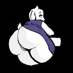 anthro bedroom_eyes big_butt bottomless butt clothed clothing dress duo female fur genitals huge_butt looking_back mature_anthro mature_female narrowed_eyes partially_clothed seductive solo surprised_expression tail white_body white_fur jojispoon44 undertale_(series) toriel bovid caprine goat mammal