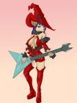 anthro breasts female guitar musical_instrument plucked_string_instrument pose solo string_instrument krapinka arc_system_works guilty_gear i-no_(guilty_gear) canid canine canis mammal wolf 3:4 hi_res pinup