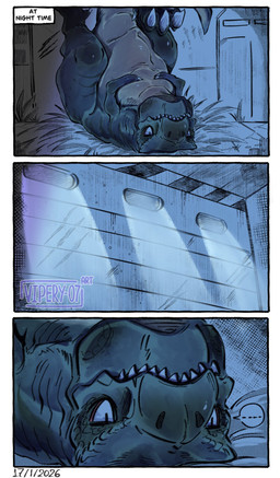 against_surface against_wall ambiguous_gender claws ellipsis feral inside lying nest night on_back solo upside_down vipery-07 jurassic_park jurassic_world jurassic_world:_rebirth universal_studios dinosaur prehistoric_species reptile saurischian scalie theropod tyrannosaurid tyrannosauroid tyrannosaurus tyrannosaurus_rex comic hi_res