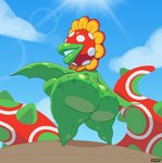 big_breasts big_butt breasts butt eyeless female huge_butt not_furry nude plant rear_view sharp_teeth solo teeth thick_thighs nsfwoaf mario_bros nintendo super_mario_sunshine petey_piranha elemental_creature flora_fauna piranha_plant absurd_res hi_res