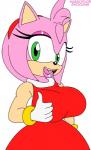 anthro big_breasts breasts female solo text habbodude shocking_(artist) sega sonic_the_hedgehog_(series) amy_rose eulipotyphlan hedgehog mammal 2016 english_text hi_res