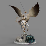 anthro beak claws female grey_background melee_weapon narrowed_eyes shield simple_background solo sword weapon wings bambookat mythology avian gryphon monster mythological_avian mythological_basilisk mythological_creature mythological_scalie scalie 1:1 3d_(artwork) animated digital_media_(artwork) hi_res huge_filesize short_playtime sound turntable_(animation) webm