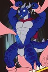 5_fingers abs animal_genitalia animal_penis anthro balls bedroom biceps big_penis blue_body blue_eyes bodily_fluids claws cobalt_(infernodrake) detailed_background dripping erection faceless_character fingers genital_fluids genitals hair horn hybrid_genitalia hybrid_penis knot knotted_penis looking_down male medial_ring medial_ringed_hybrid_penis mostly_nude muscular muscular_anthro muscular_male nipples nude nude_anthro nude_male open_mouth pecs penetration penis precum raised_arm restrained saliva saliva_drip saliva_on_tongue scales scarf scarf_only sheath shirtless shirtless_male solo speech_bubble spread_legs spreading surprised_expression tail tentacles text text_box tongue tongue_out urethral urethral_penetration vein veiny_penis wings_folded voltek dungeons_and_dragons hasbro wizards_of_the_coast animal_humanoid dragonborn_(dnd) humanoid scalie scalie_humanoid digital_media_(artwork) hi_res watermark