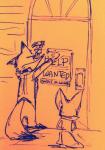 2016 anthro canid canine clothing comic disney english_text fennec_fox finnick_(zootopia) fox hi_res male mammal nick_wilde nicolaswildes_(artist) red_fox text traditional_media_(artwork) true_fox zistopia zootopia