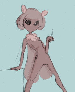 antennae_(anatomy) anthro female front_view fur hair simple_background solo standing wings puapka moth_girl_(puapka) arthropod insect lepidopteran moth 2018 absurd_res hi_res