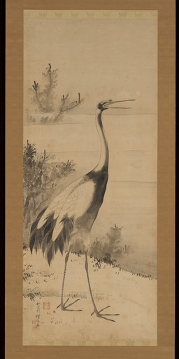 ambiguous_feral ambiguous_gender avian_feet beak biped bipedal_feral detailed_background feathered_wings feathers feet feral grass leaf long_legs long_neck open_beak open_mouth outside plant scuted_legs scutes side_view solo standing tail tail_feathers toes tree wings soga_shohaku public_domain avian bird crane_(bird) gruiform 18th_century absurd_res ancient_art hi_res monochrome painting_(artwork) traditional_media_(artwork) traditional_painting_(artwork)
