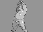 anthro balls belly bound flaccid foreskin genitals hands_above_head humanoid_genitalia humanoid_hands humanoid_penis kemono long_foreskin male micropenis moobs navel nipples nude overweight overweight_anthro overweight_male penis rope simple_background small_penis solo standing submissive submissive_male tight_foreskin oogamikennta third-party_edit bear mammal 2016 4:3 censor_removal_edit monochrome