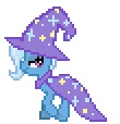 cape clothing desktop_ponies female feral hat headgear headwear horn quadruped solo sprite wizard_hat yamino friendship_is_magic hasbro my_little_pony mythology trixie_(mlp) equid equine mammal mythological_creature mythological_equine unicorn animated cool_colors low_res short_playtime thumbnail