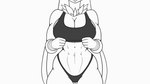 abs anthro barbell_piercing big_breasts bouncing_breasts bra breast_drop breasts clothing female muscular muscular_female navel nipple_barbell nipple_piercing nipples piercing solo sports_bra thong underwear lyorenth-the-dragon nintendo pokemon hanako_(lyorenth-the-dragon) blaziken generation_3_pokemon pokemon_(species) 16:9 2d_animation animated short_playtime widescreen