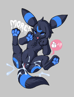 after_sex black_body black_fur blue_eyes blue_pawpads bodily_fluids breath cum cum_inflation cum_inside cum_request dialogue egg female female_feral feral fur genital_fluids genitals heart_eyes heart_symbol inflation insemination_request looking_at_viewer lying on_back panting pawpads pokemon_egg presenting presenting_cum_inside presenting_vulva requesting sex_request simple_background spread_legs spreading vulva white_background utopianvee nintendo pokemon syna_the_umbreon eevee eeveelution generation_1_pokemon generation_2_pokemon pokemon_(species) shiny_pokemon umbreon absurd_res digital_media_(artwork) hi_res pixel_(artwork)