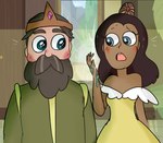 beard brown_body brown_skin celestebutterfly clothed clothing comic disney duo facial_hair female human human_only king_spiderbite male mammal mewman not_furry queen_spiderbite star_vs._the_forces_of_evil