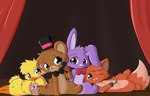 anthro female feral group male bunhideout five_nights_at_freddy's scottgames bonnie_(fnaf) chica_(fnaf) foxy_(fnaf) freddy_(fnaf) avian bear bird canid canine chicken fox galliform gallus_(genus) lagomorph leporid mammal phasianid rabbit 2025 absurd_res digital_media_(artwork) hi_res