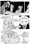 anthro black_and_white comic dialogue domestic_pig english_text female male mammal monochrome mulefoot slop suid suina sus_(pig) text wild_boar