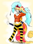 4_arms anthro beverage choker clothing coffee eep female hair jewelry messy_hair multi_arm multi_limb navel necklace pajamas solo tired phillipa_neighwayer helluva_boss queen_bee-lzebub_(helluva_boss) arthropod canid canine demon fox hybrid insect mammal 3:4