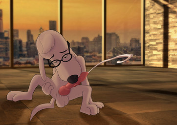 animal_genitalia animal_penis anthro autofellatio balls biped bodily_fluids canine_genitalia canine_penis city cum cumshot detailed_background ejaculation erection eyewear genital_fluids genitals glasses knot licking male masturbation oral oral_masturbation orgasm paws penile penile_masturbation penis penthouse pink_penis sitting solo spread_legs spreading sunset tongue tongue_out window red-9 jay_ward_productions mr._peabody_and_sherman mr._peabody canid canine canis domestic_dog mammal hi_res
